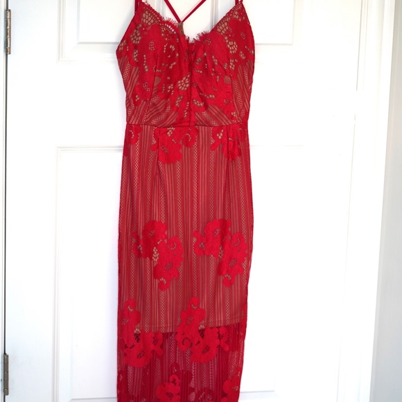 NORDSTROM Red Lace Dress - WORN ONCE - Picture 3 of 5